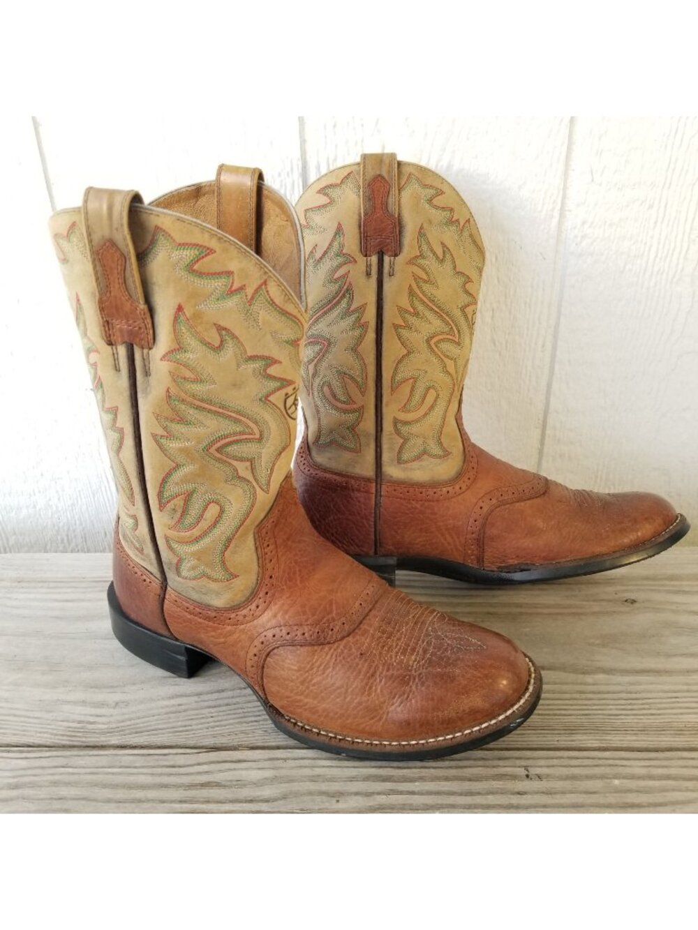 Ariat XR Pro Mens Brogue Saddle Vamp Bullhide Cowboy Boots 9.5  D 38594
